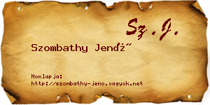 Szombathy Jenő névjegykártya